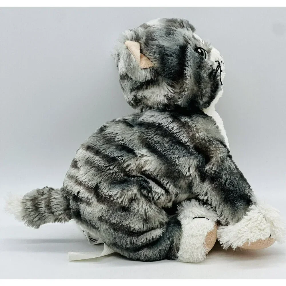 Ikea Lilleplutt Gray‎ Cat Kitty Tabby Plush Striped 9 inch Stuffed Animal